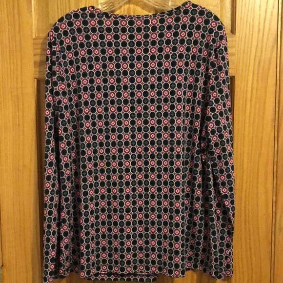 East 5th Women’s XL Printed Square Neck Slip on Long Sleeve Tunic Top - Picture 5 of 8